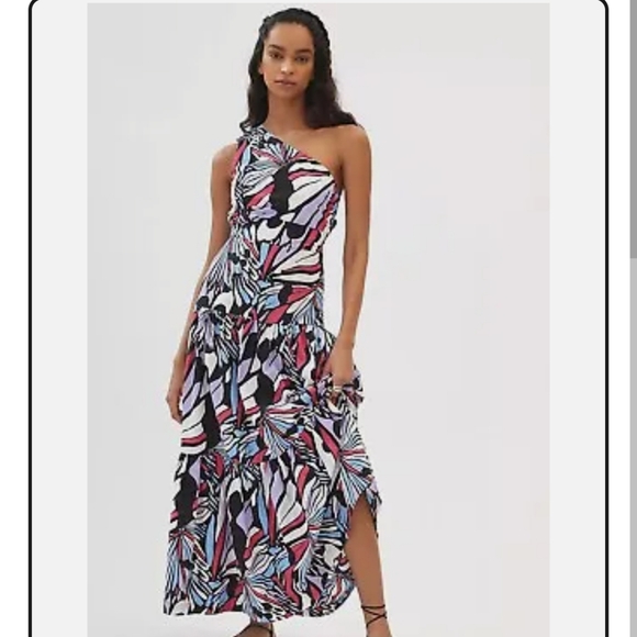 Anthropologie Maeve One Shoulder Maxi Dress - Picture 1 of 8
